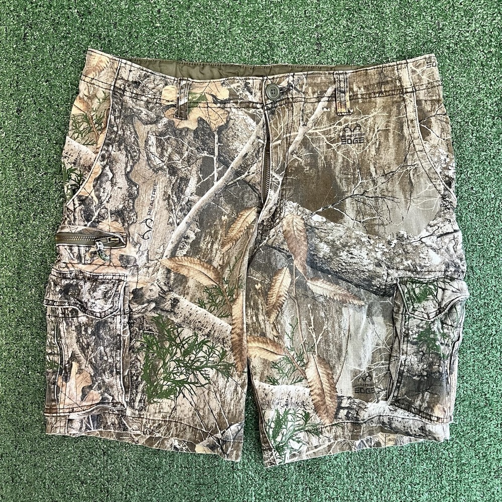 George Hunting Shorts Men's 36x10" Realtree Edge Cargo Utility Pockets Camo